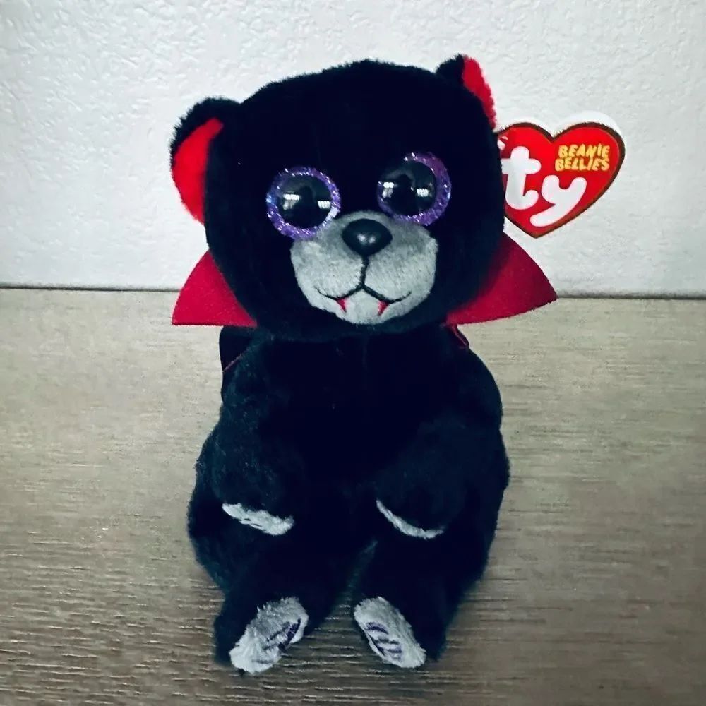 TY Beanie Bellies Bearla Halloween Vampire Bear Beanie Baby Plush